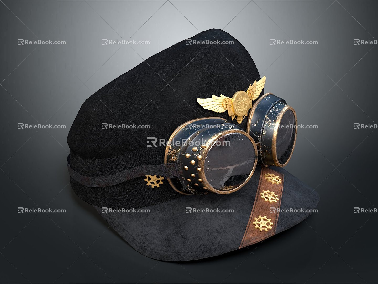 hat hat glasses 3d model