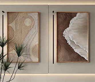 Quiet wind decorative painting texture painting wall lamp 3d model