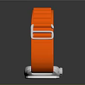 Modern Watch With Orange Strap Square Dial And Metal Case Design 3d model