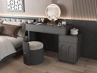 Makeup Table Makeup Stool Combination Dresser Stool Makeup Table Makeup Mirror Cosmetic 3d model