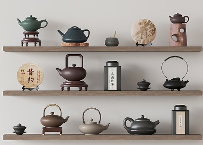 New Chinese Tea Set Ornaments Kettle Teapot 3d model