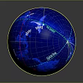 Blue Globe Featuring Latitude Longitude Lines Equator Polaris Arctic And Antarctic Circles