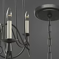 Vintage Black Metal Chandelier With Candle Shaped Lights And Classic Design