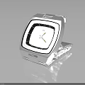 Stylish Silver Fashion Watch With Square Dial And Metallic Band Design