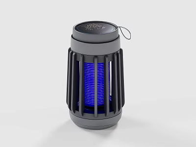 Black Mosquito Killer Lamp With Grille Design Blue Light And Hanging Loop Daily Life Product 3d model