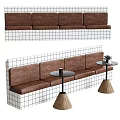 Card Seat Sofa Card Seat Long Sofa Bench Low Stool Restaurant Casual Stool Coffee Table Side Table Dining Table 3d model