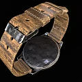 Vintage Watch With Ivory Dial Numerical Hour Markers And Brown Leather Strap