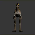 Realistic Brown Dinosaur With Yellow Stripes Colorful Crest And Open Mouth