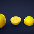 Fresh Whole Halved and Sliced Lemons Beautifully Arranged on Dark Background