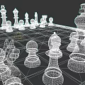 Various Colored Chess Pieces On Wooden Chessboard With Transparent And Brown Designs