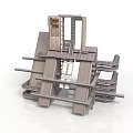 Modern Industrial Architecture Model With Multi Level Structure Staircase And Platforms