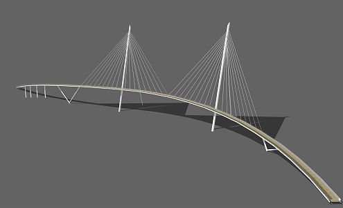 Modern Bridge Landscape Bridge 3d model