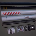 Structural Design Of Industrial Pipes With White Green Sections Red White Stripes And Black Connectors