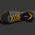 Durable Breathable Work Safety Shoes With Non Slip Sole And Yellow Accents
