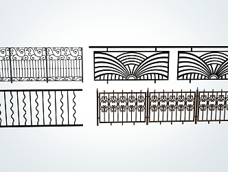 Modern Railing Iron Railing 3d model