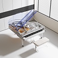 Acrylic Piano Modern Piano 3d model