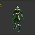 Red and White Armored Humanoid Character in Mechanical Sci Fi Suit