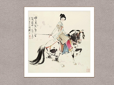 Chinese Decorative Painting Lady Liu Dan House model