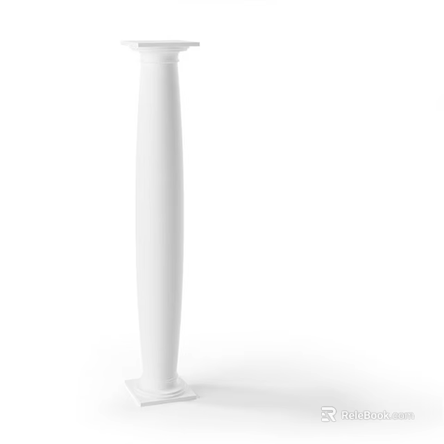 White Tall Slender Modern Abstract Sculpture With Minimalist Art Design Piece 3d model 