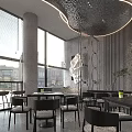 Stylish FENGWEI Bar Interior With Bar Counter Shelves Tables Chairs And Pendant Lights