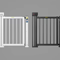 Modern Sliding Automatic Security Gates in White and Black Color Design Structure 3d model