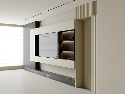 Modern TV background wall TV background wall cabinet 3d model