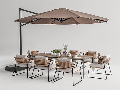 Modern Outdoor Table and Chair Outdoor Dining Table and Chair 3d model