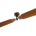 Vintage Wooden Ceiling Fan With Brown Blades And Classic Design