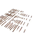 Various Brown Carving Tools Arranged On White Background For Craft Use