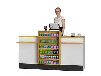 Shelf drugstore shelf cashier bar drugstore cashier convenience store cashier 3d model