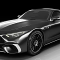 Luxury Black Sports Car With Sleek Exterior Streamlined Design And Alloy Wheels
