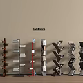 Poliform Modern Bookcases With Various Contemporary Designs And Geometric Structures 3d model