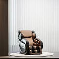 Modern Brown Single Sofa With Silver Frame White Blinds And Wooden Wall Interior