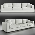 Modern White Three-Seater Sofa With Clean Lines And Soft Cushions For Living Room