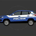 Blue and white POLIZIA police SUV model vehicle with official design and distinct markings