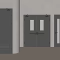 Gray Interior Doors Collection Featuring Single Double And Glass Panel Designs 3d model