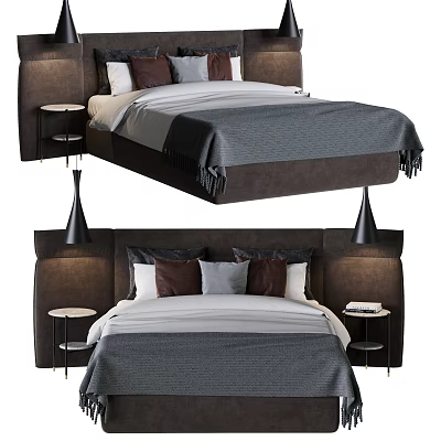 Modern Double Bed Hotel Bed 3d model Modern Double Bed Hotel Bed 3d model