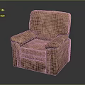 Classic Style Brown Fabric Upholstered Single Seater Armchair With Comfortable Backrest And Armrests