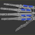 Advanced Mechanical Prosthetic Hand Device With Silver Metal Structure And Blue Components