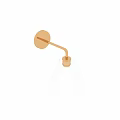 Modern Gold Wall Lamp with Transparent Glass Shade and Illuminated Bulb