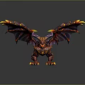 Detailed Game Movie Fantasy Character With Purple Red Body Yellow Wing Tips And Spiked Back