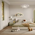 Modern Kids Room Interior Design With Open Layout Bed And Decorative Storage