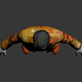 Elegant Men's Clothing With Orange Yellow Patterns White Gloves Black Vest Pants And Shoes