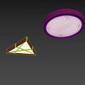 Round and Triangular Ceiling Lights with Brown Frame White Surface Modern Design 3d model