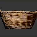Adorable Small Animal Resting In Woven Brown Basket On Black Background