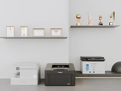 Printer trophy medal printer combination office supplies office machinery 3d model