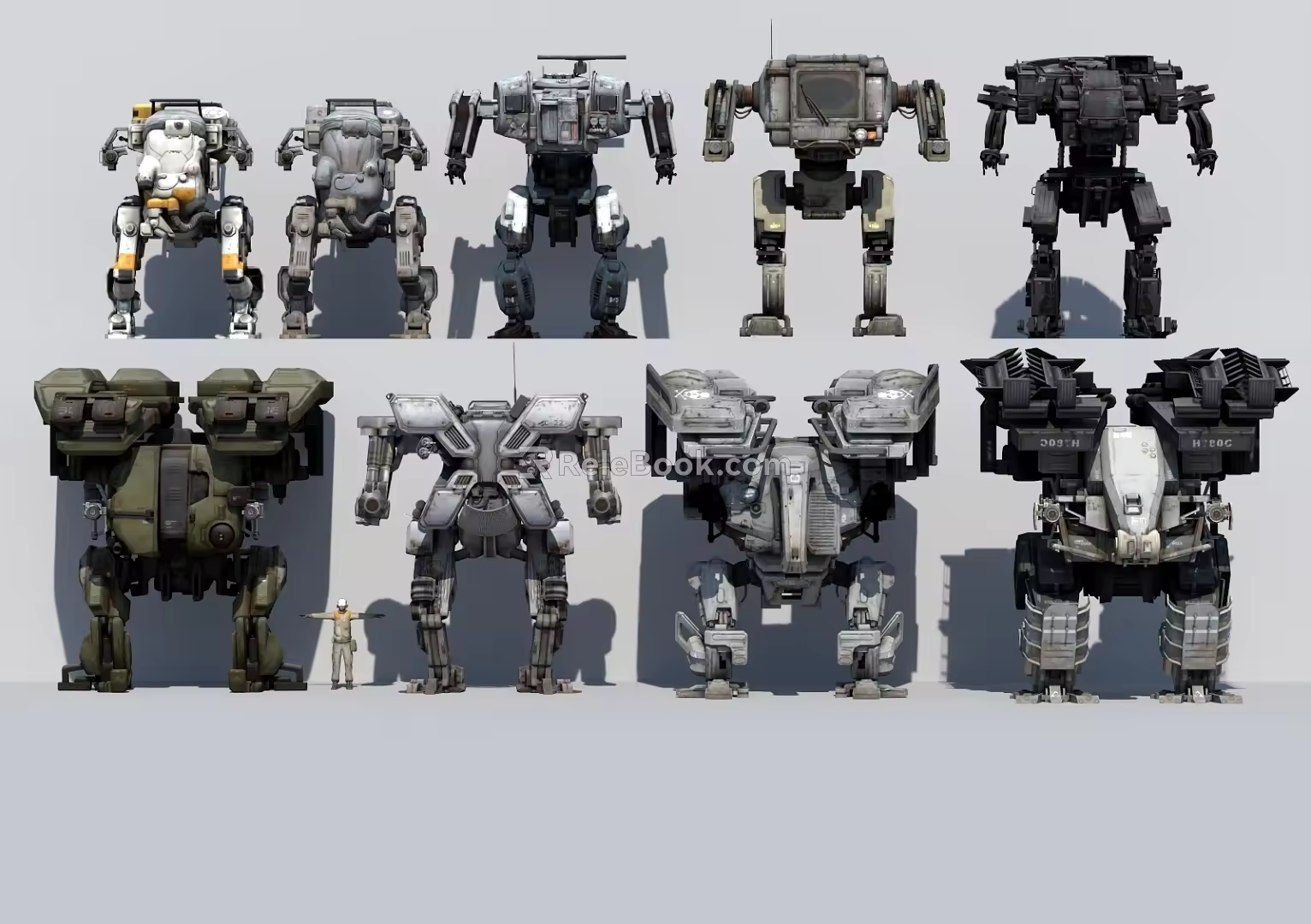 Mecha Robot Engineer Cyberpunk Game Props Ornaments 3d model