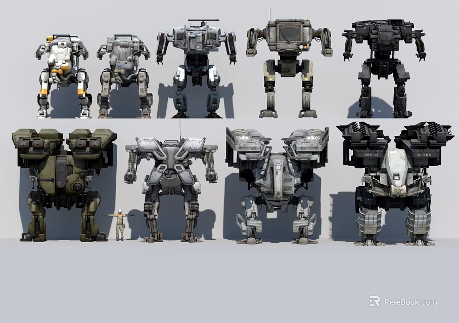 Futuristic Mech Weapons With Various Designs And Tactical Combat Features 3d model 