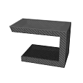 Modern Coffee Table With Carbon Fiber Texture And Two Tier Open Design