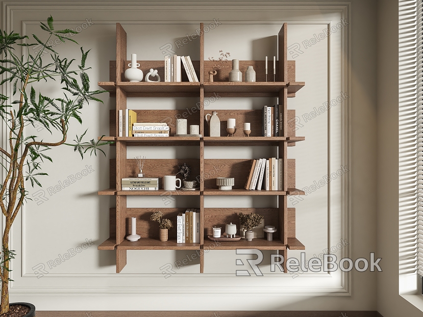 Silent wall shelf ornaments model